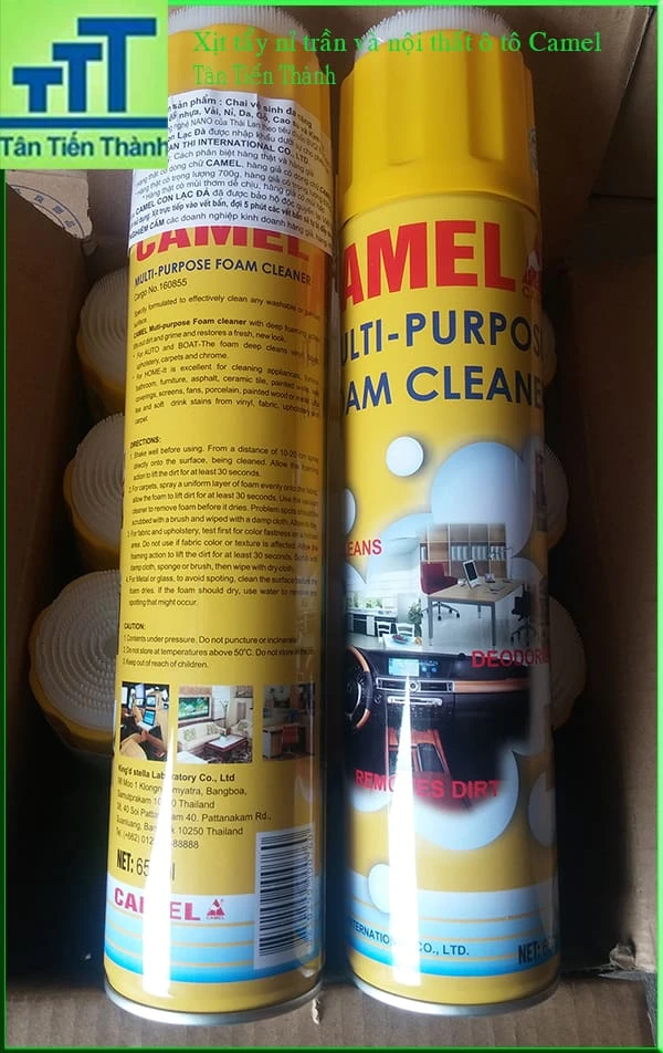 Chai xịt bọt tẩy nỉ nội thất ô tô camel Chai xịt bọt tẩy nỉ nội thất ô tô camel