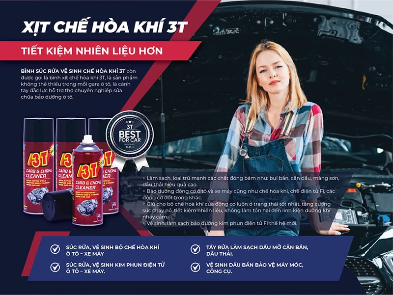 Xịt chế hòa khí 3T siêu sạch Xịt chế hòa khí 3T siêu sạch