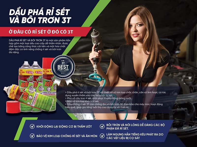 dầu phá rỉ sét 3T chính hãng